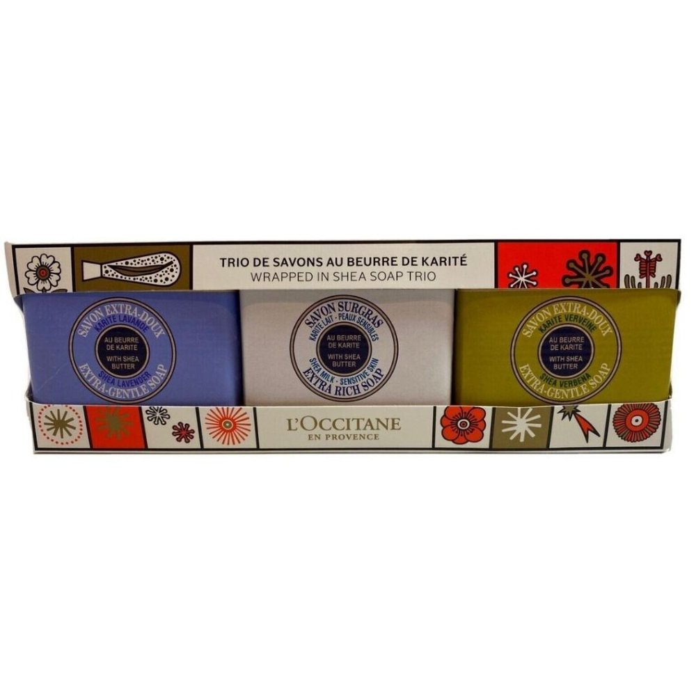 L'Occitane Shea Butter Soap Trio Lavender, Milk, & Verbena 100G X 3 Bars NIP